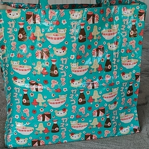 Cute Novelty print  Vinyl Tote shopping bag - Picture 1 of 7